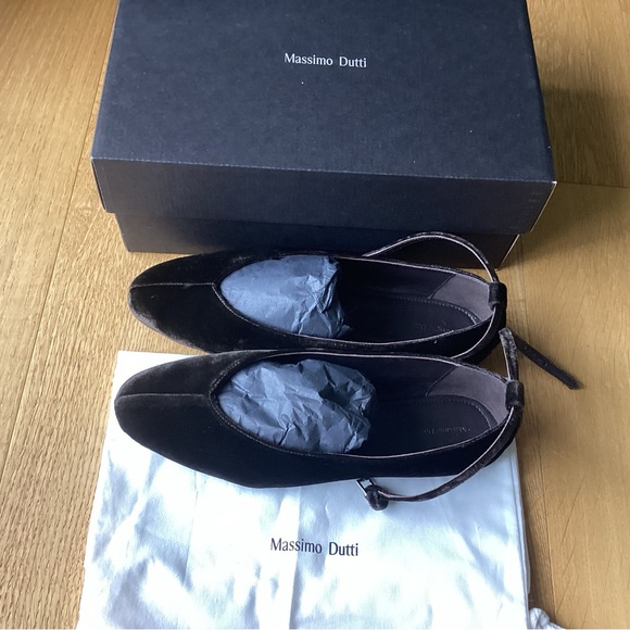 Massimo Dutti Brown Velvet Women's Ballet Flats - Picture 2 of 6